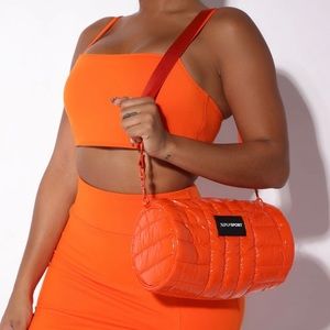 Fashion Nova Sport Gliese Mini Duffle Bag Crossbody Bag Orange NWT